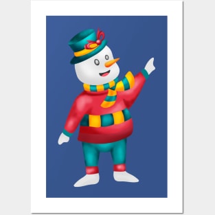 Simple Draw Snowman Cartoon Vector Illustration Design Happy Ice Man for Christmas Holiday Posters and Art